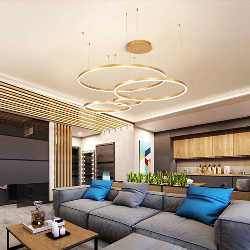 Lustre LED Cercle - Design Moderne - Salon & Salle à Manger – Image 4