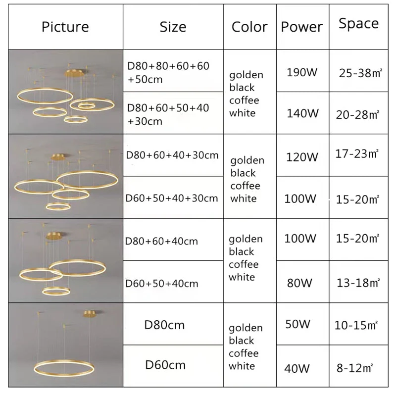 Lustre LED Cercle - Design Moderne - Salon & Salle à Manger – Image 6