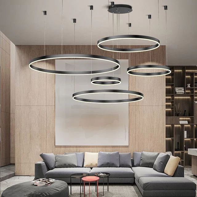Lustre LED Cercle - Design Moderne - Salon & Salle à Manger – Image 7