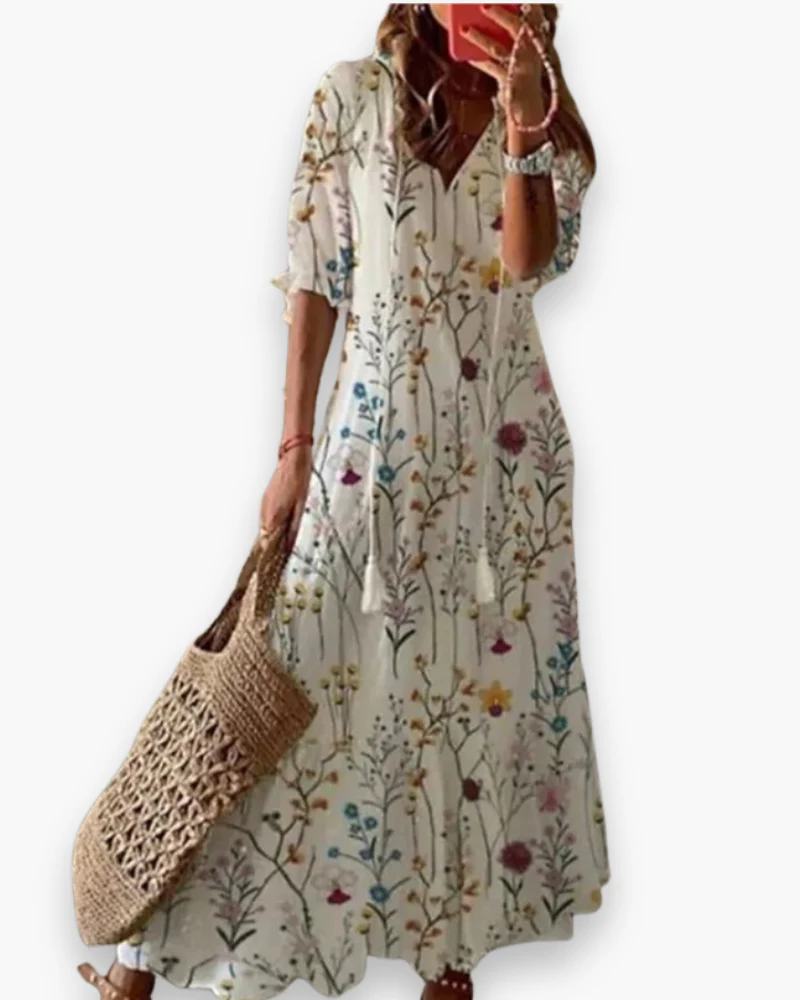 Robe Longue Bohème Femme - Élégance Florale Été – Image 5
