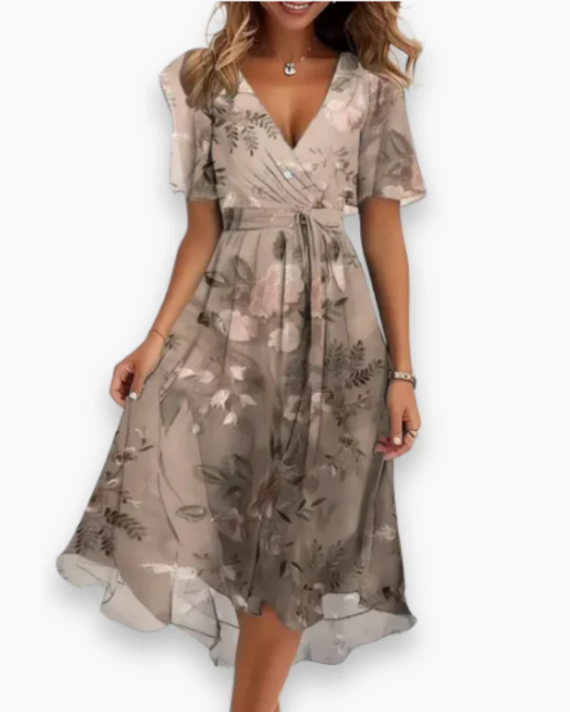 Robe mi-longue fluide pour femme - Élégance estivale chic – Image 3