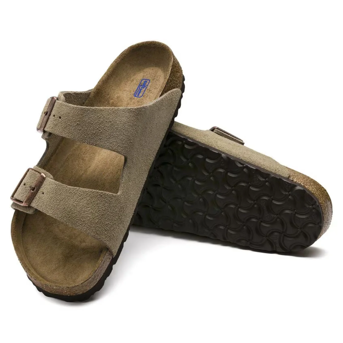 Sandales Confortables Cuir Velours Taupe - Lit de Pied Souple – Image 4